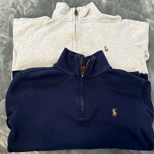 Polo Quarter Zip Pullovers (size 8, two shirts)